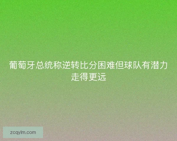 葡萄牙总统称逆转比分困难但球队有潜力走得更远